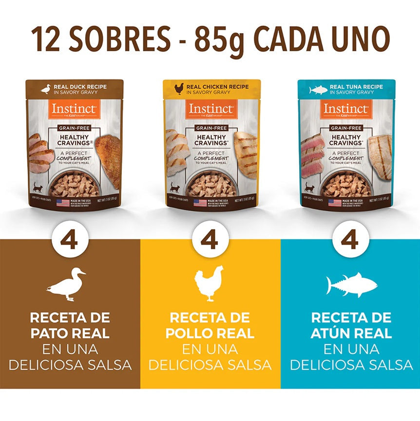 Alimento Húmedo Healthy Cravings Para Gato, Pack 12 sobres de 85 g