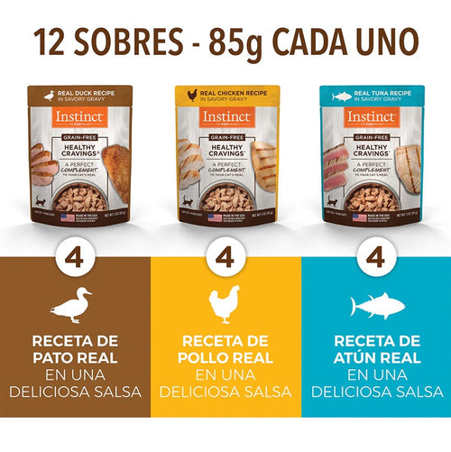 Alimento Húmedo Healthy Cravings Para Gato, Pack 12 sobres de 85 g