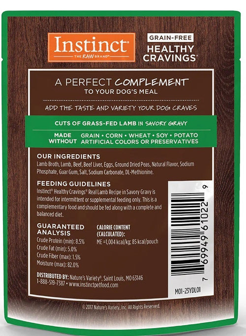 Alimento Húmedo Healthy Cravings Instinct Para Perro Sobre Sabor Cordero 85 g