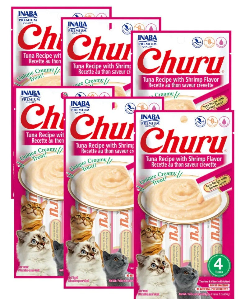 Churu Atún con Camarón — Caja 6 bolsas x 4 tubos