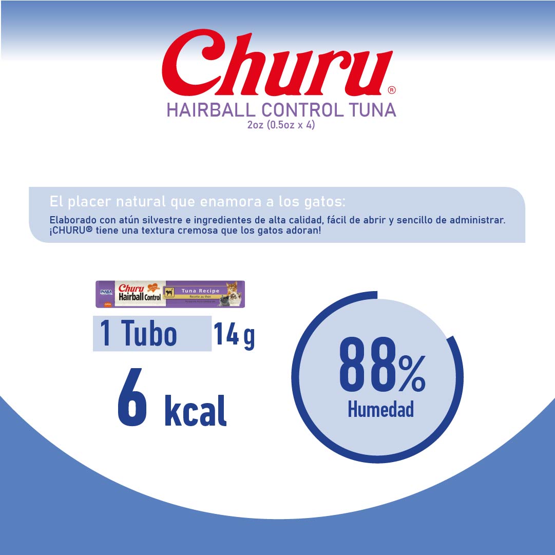 Churu Hairball Caja c/6 Bolsas c/4 Tubos