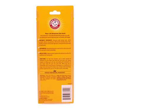 Arm & Hammer Kit Pasta Dental con Cepillo para Gato, Elimina Sarro y Mal Aliento, Sabor Atún, 3pzas