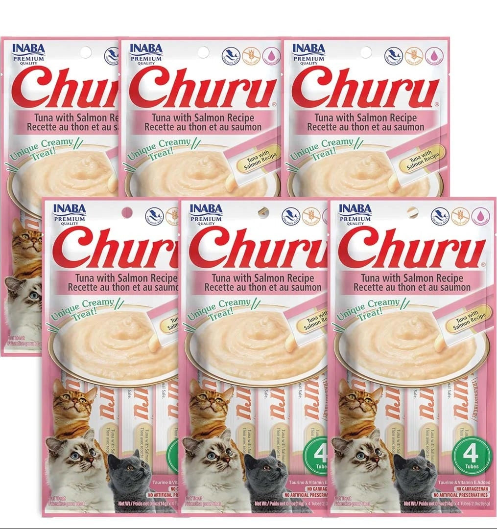Churu Atún con Salmón — Caja 6 bolsas x 4 tubos