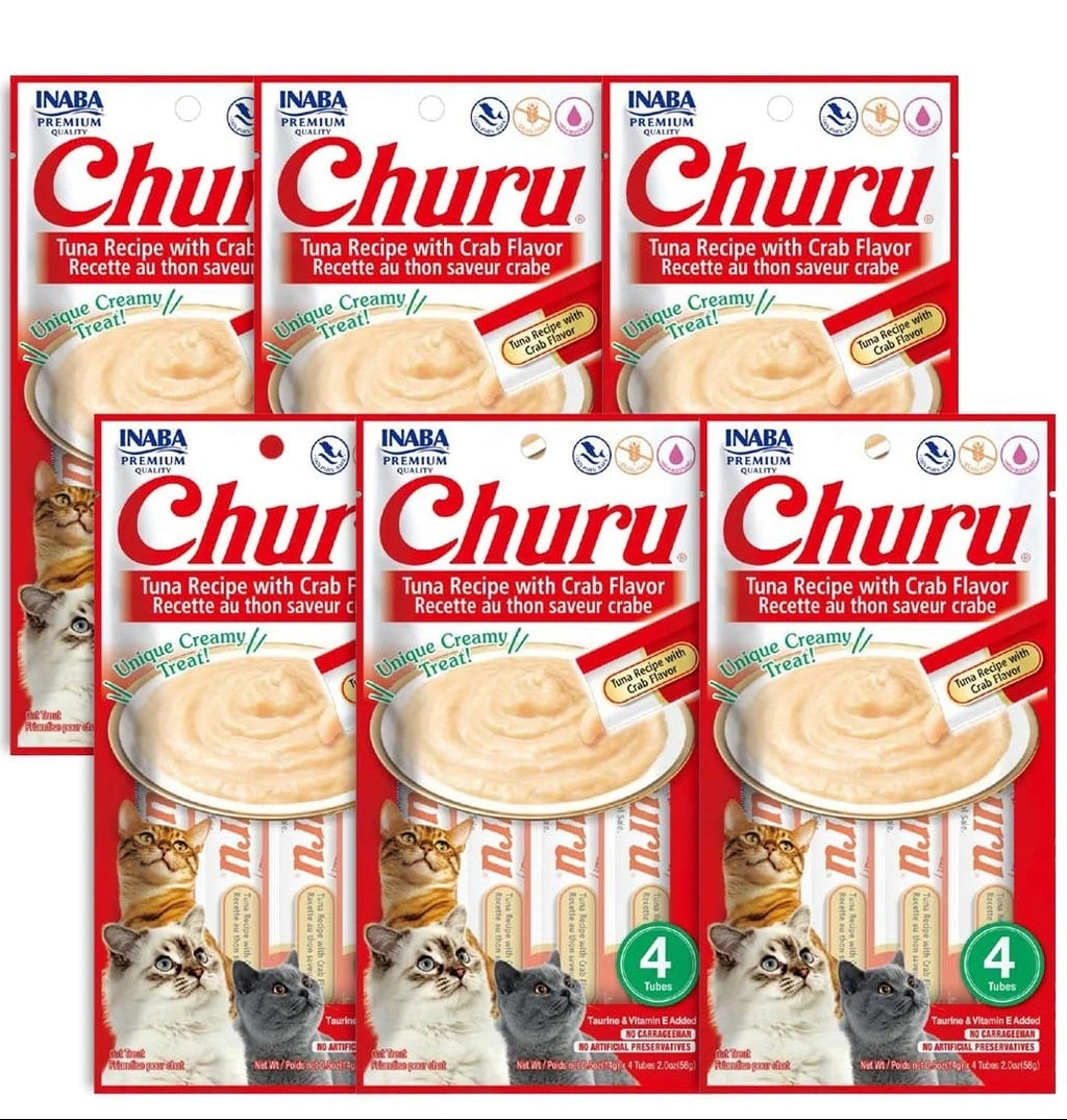 Churu Atún con Cangrejo — Caja 6 bolsas x 4 tubos