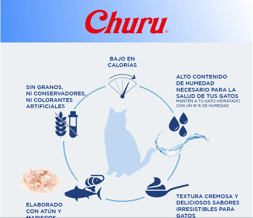 Inaba Churu Bote de 50 piezas Mix de Vieira, Almeja y Cangrejo
