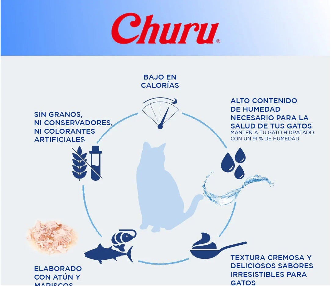 Inaba Churu Bote de 50 piezas Mix de Vieira, Almeja y Cangrejo