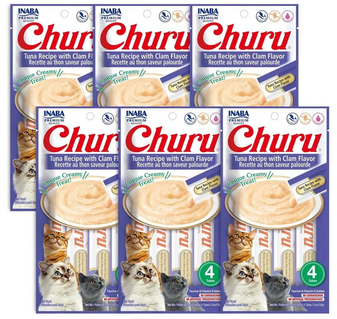 Churu Atún con Almeja — Caja 6 bolsas x 4 tubos