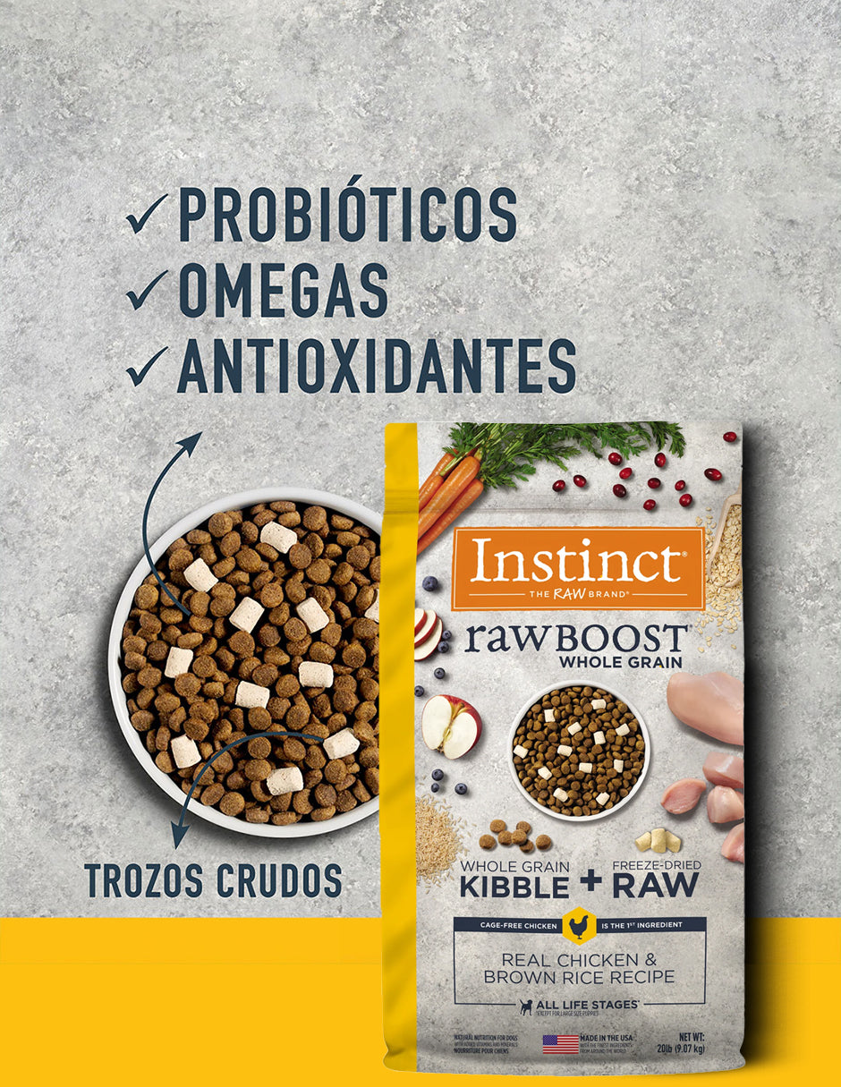 Instinct Raw Boost de Pollo con Granos y Arroz Integral - Para Perros